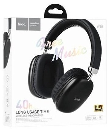 Стереонаушники Bluetooth полноразмерные Hoco W35 Free Music V5.3/40ч черные