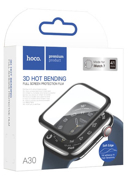 Защитное стекло для Apple watch "41" чёрное  Hoco A30