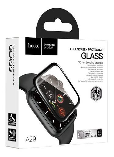 Защитное стекло для Apple watch "40" чёрное Hoco A29