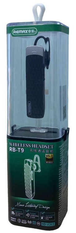 Bluetooth-гарнитура Remax RB-T9 BT5.3/100mAh/12ч черная
