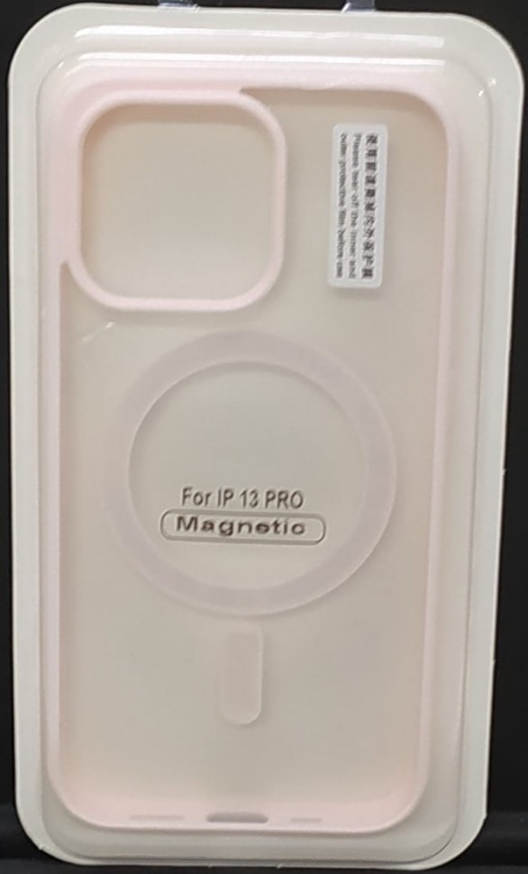 Накладка для i-Phone 13 Pro 6.1" Magsafe силикон прозрачный бока розовые