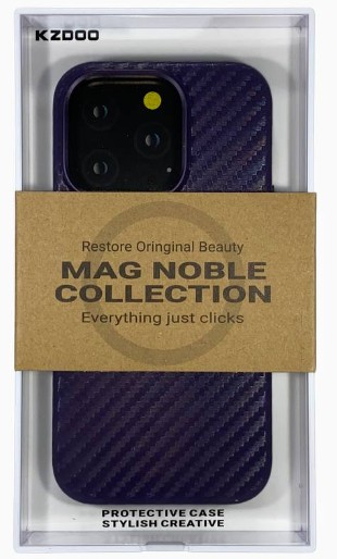Накладка для i-Phone 14 Pro K-Doo Mag Noble кожаная под карбон фиолетовая