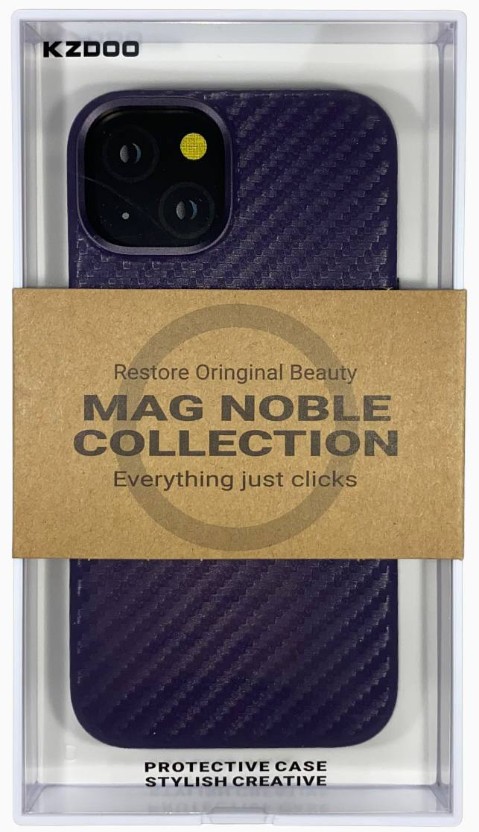Накладка для i-Phone 14 K-Doo Mag Noble кожаная под карбон фиолетовая