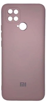 Накладка для Xiaomi Pocophone C40 Silicone cover без логотипа пудро