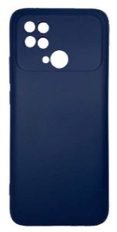 Накладка для Xiaomi Pocophone C40 Silicone cover без логотипа синяя
