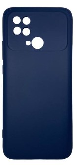 Накладка для Xiaomi Pocophone C40 Silicone cover без логотипа темно-синяя