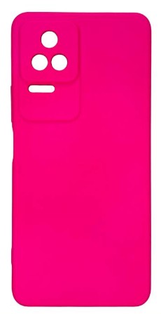 Накладка для Xiaomi Pocophone F4 Silicone cover кислотно-розовая