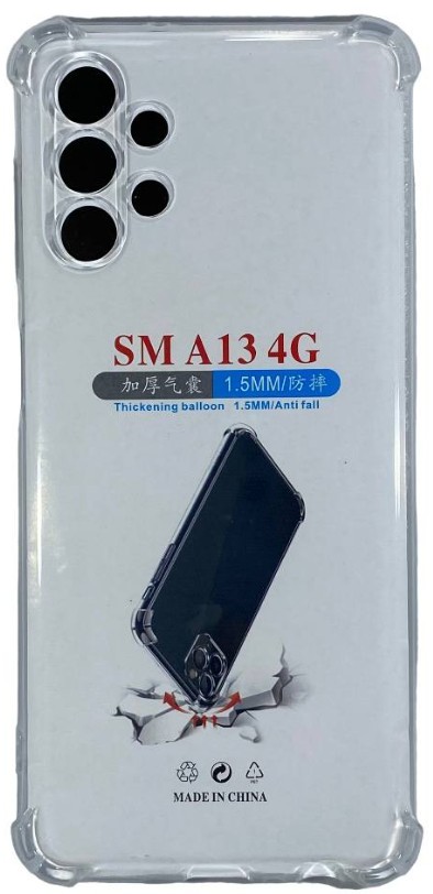 Чехол-накладка силикон 1.5мм Samsung Galaxy A13 4G прозрачный противоударный