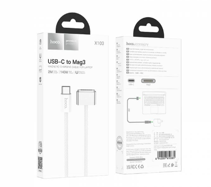 Usb Кабель-зарядка для Macbook Hoco X103 5A 140Вт 2м белый
