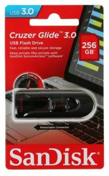 3.0 USB флеш накопитель SanDisk 256GB Cruzer Glide чёрный