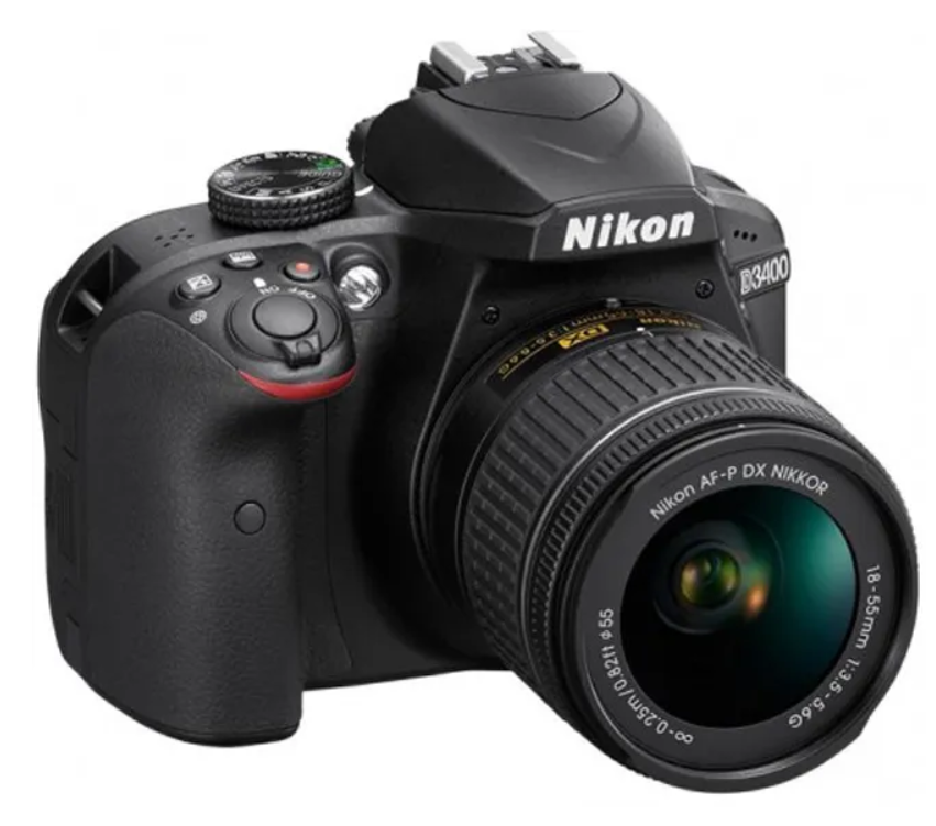 Зеркальная фотокамера Nikon D3400 Kit 18-55 non VR AF-P, цвет: черный