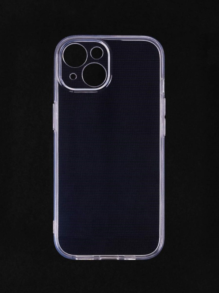 Чехол-накладка силикон i-Phone 15 прозрачный с закрытой камерой тех.пак