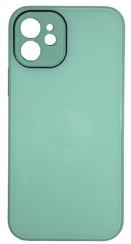 Чехол-накладка для i-Phone 11 силикон (стеклянная крышка) салатовая