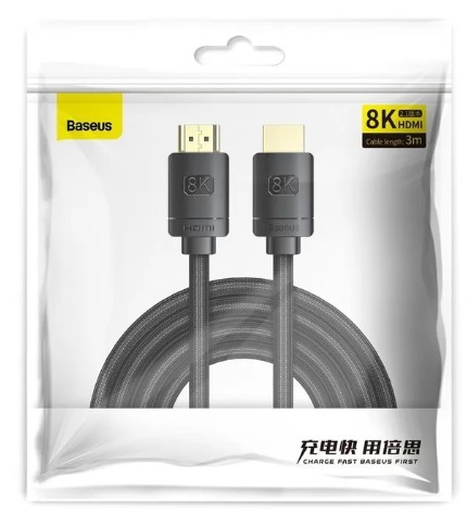 Baseus High Definition Series HDMI 8K to HDMI 8K Adapter Cable 3м CAKGQ-L01 черный