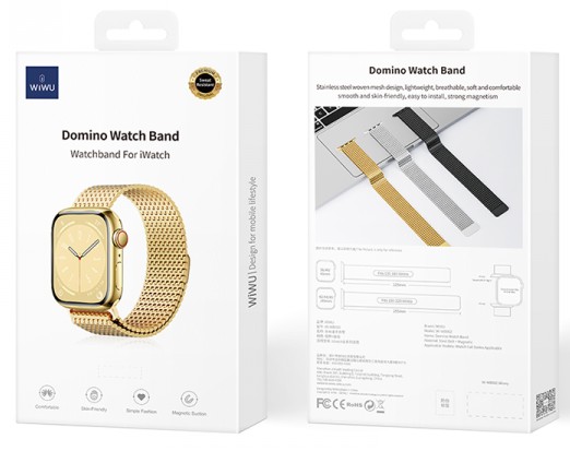 Металлический ремешок Wiwu Domino Watch Band для Apple Watch 42/44/45/49mm золотой