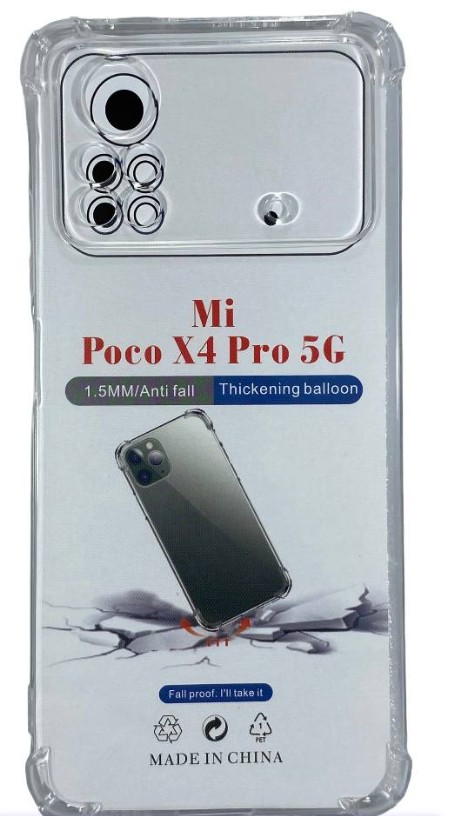 Чехол-накладка силикон 1.5мм Xiaomi Poco X4 Pro 5G прозрачный
