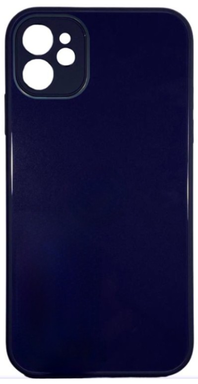 Чехол-накладка для i-Phone 11 силикон (стеклянная крышка) фиолетовый