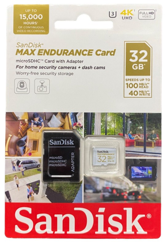 micro SDHC карта памяти SanDisk 32GB Class10 V30 Max Endurance 100MB/s с ад. (SDSQQVR-032G-GN6IA)