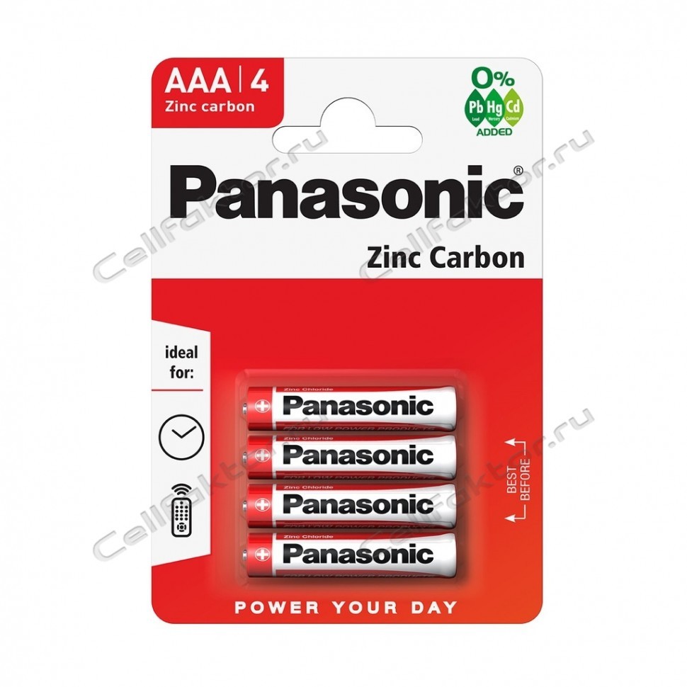 Батарейка алкалиновая Panasonic Zinc Carbon AAA/LR03/BL4