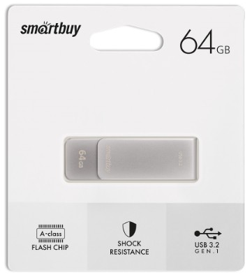 3.0/3.2 USB флеш накопитель Smartbuy Gen.1 64GB M1 Metal Grey (SB064GM1G)