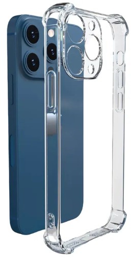 Чехол-накладка силикон i-Phone 13 Pro Max прозрачный противоударный с закрытой камерой тех.пак