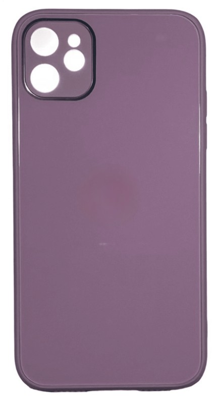 Чехол-накладка для i-Phone 11 силикон (стеклянная крышка) сиреневая