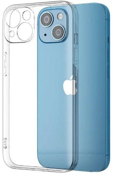 Чехол-накладка силикон 2.0мм i-Phone 13 прозрачный с закрытой камерой тех.пак