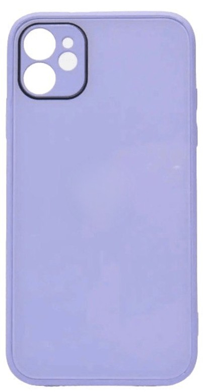 Чехол-накладка для i-Phone 11 силикон (стеклянная крышка) лаванда