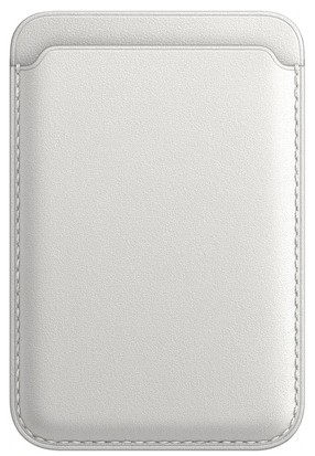 Кожаный чехол-бумажник для карт и визиток MagSafe Leather Wallet для Apple i-Phone белый