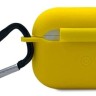 Силиконовый чехол для AirPods 3 c карабином жёлтый