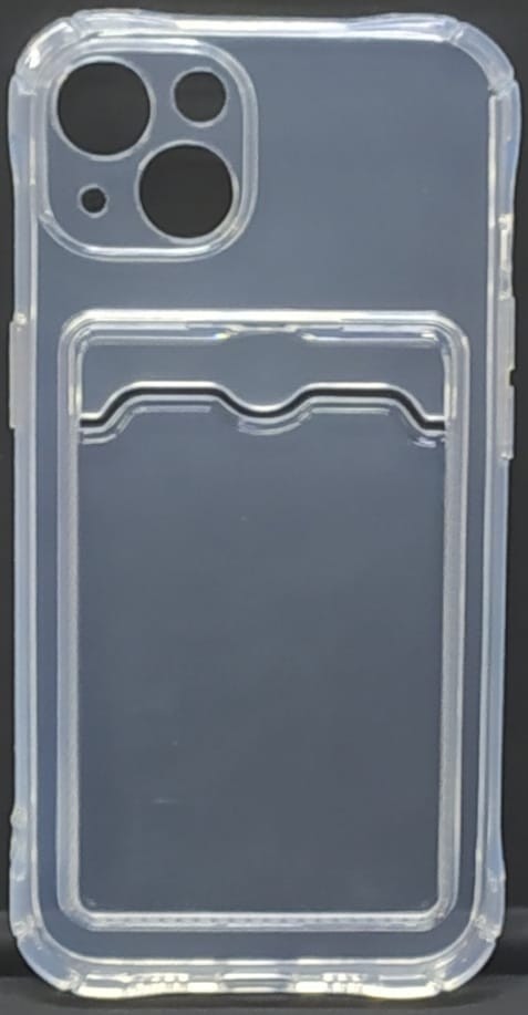 Чехол-накладка силикон с карманом под карту i-Phone 14 Plus 6.7" прозрачная
