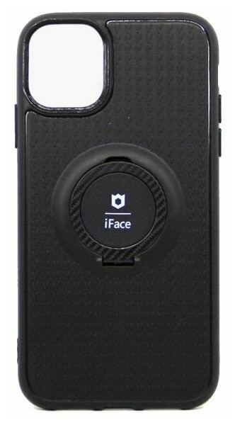 Чехол-накладка для i-Phone 12 Pro Max 6.7" силикон iface с держателем чёрный