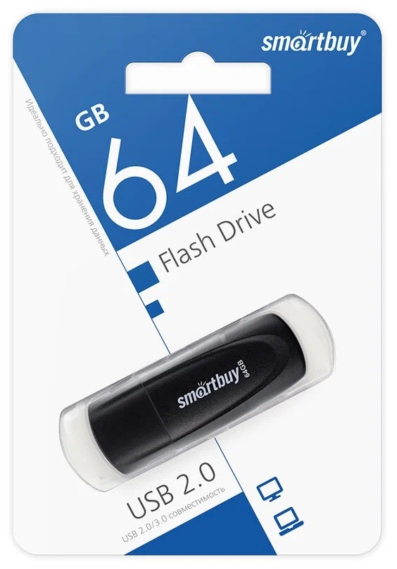 USB флеш накопитель Smartbuy 64GB Scout (SB064GB2SCK) черный