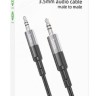 Аудиокабель AUX 3.5мм Hoco UPA23 1м силиконовый серый