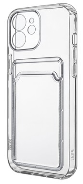 Чехол-накладка силикон с карманом под карту i-Phone 11 6.1" прозрачная