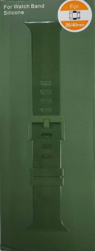 Сменный браслет силиконовый для Apple Watch 38mm с застежкой в коробке зеленый
