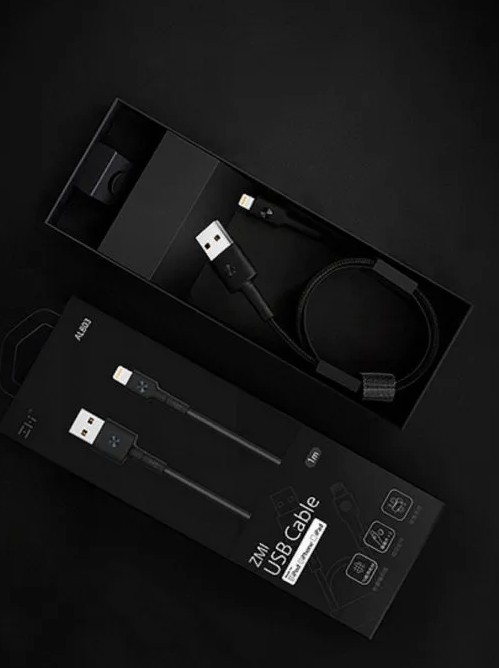 USB Кабель Xiaomi ZMI Apple Lightning MFi AL803/AL805 100 cm черный