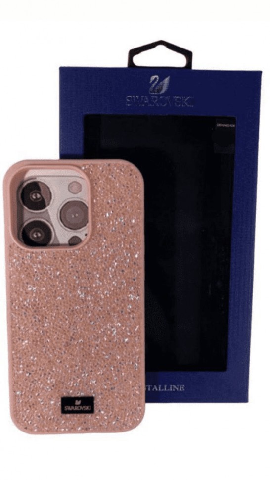 Накладка для i-Phone 12 Pro Max 6.7" Swarovski розовый