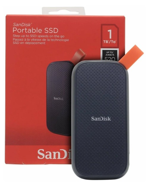 Внешний жесткий диск 1TB SanDisk Portable SSD 520 Mb/s (SDSSDE30-1T00-G25) черный