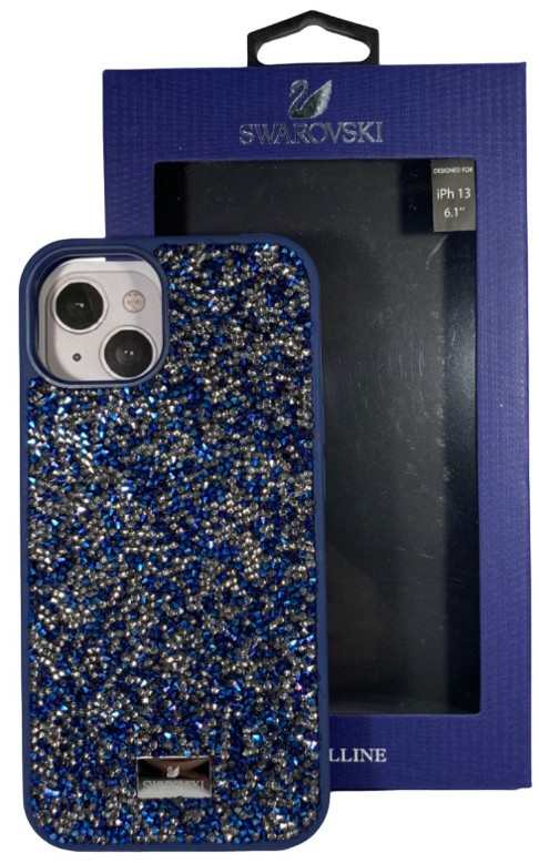 Накладка для i-Phone 13 6.1" Swarovski синий