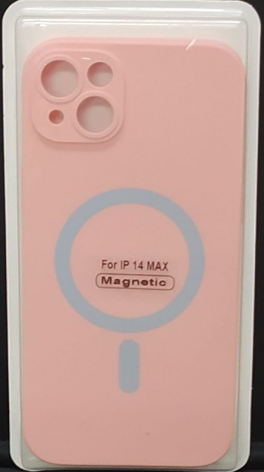 Накладка для i-Phone 14 Max 6.7" Magsafe силикон розовая
