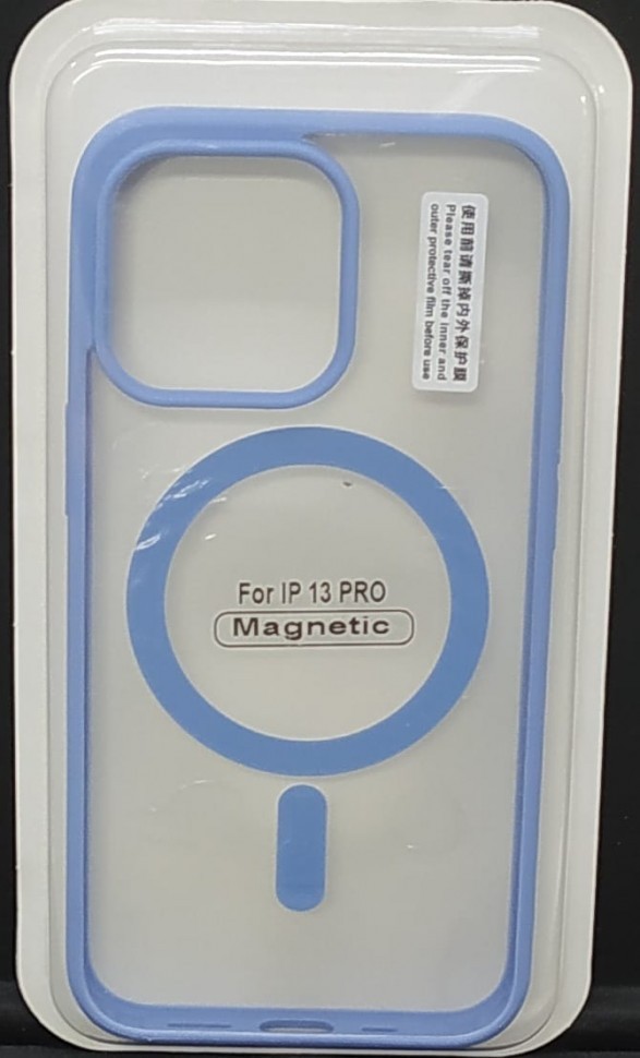 Накладка для i-Phone 13 Pro 6.1" Magsafe силикон прозрачный бока лиловые