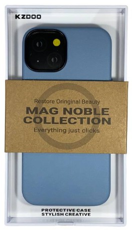 Накладка для i-Phone 14 K-Doo Mag Noble кожаная голубая