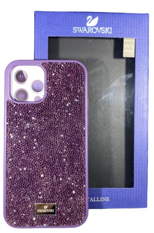 Накладка для i-Phone 12/12 Pro 6.1" Swarovski фиолетовый