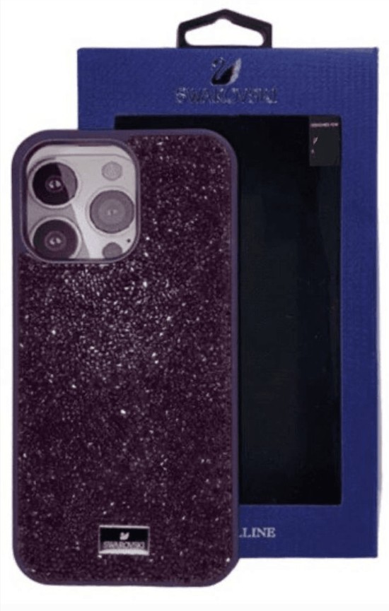 Накладка для i-Phone 12 Pro Max 6.7" Swarovski в фиолетовый