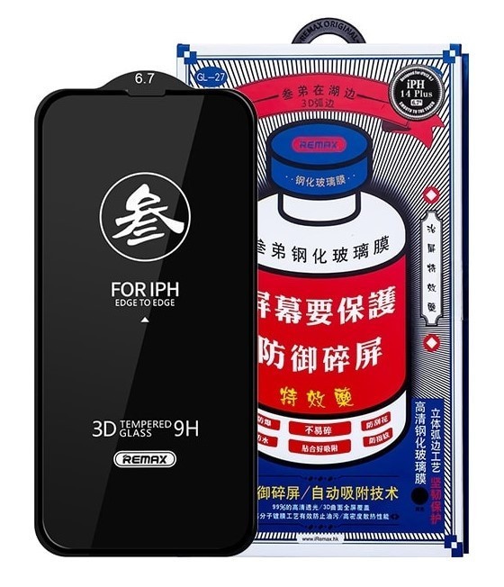 Защитное стекло для i-Phone 13 Pro Max 6.7"/14 Plus Remax GL-27 3D чёрное