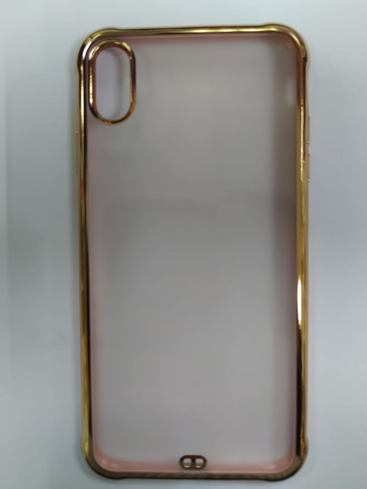 Накладка для i-Phone XS Max матовая бока золотые