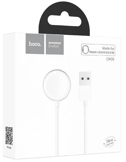 Беспроводное зарядное устройство для Apple Watch Hoco CW39 магнитное 1.2м 1A белое