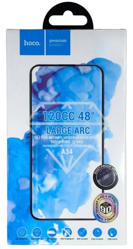 Защитное стекло для i-Phone 12 Pro Max 6.7" Hoco A34 чёрное