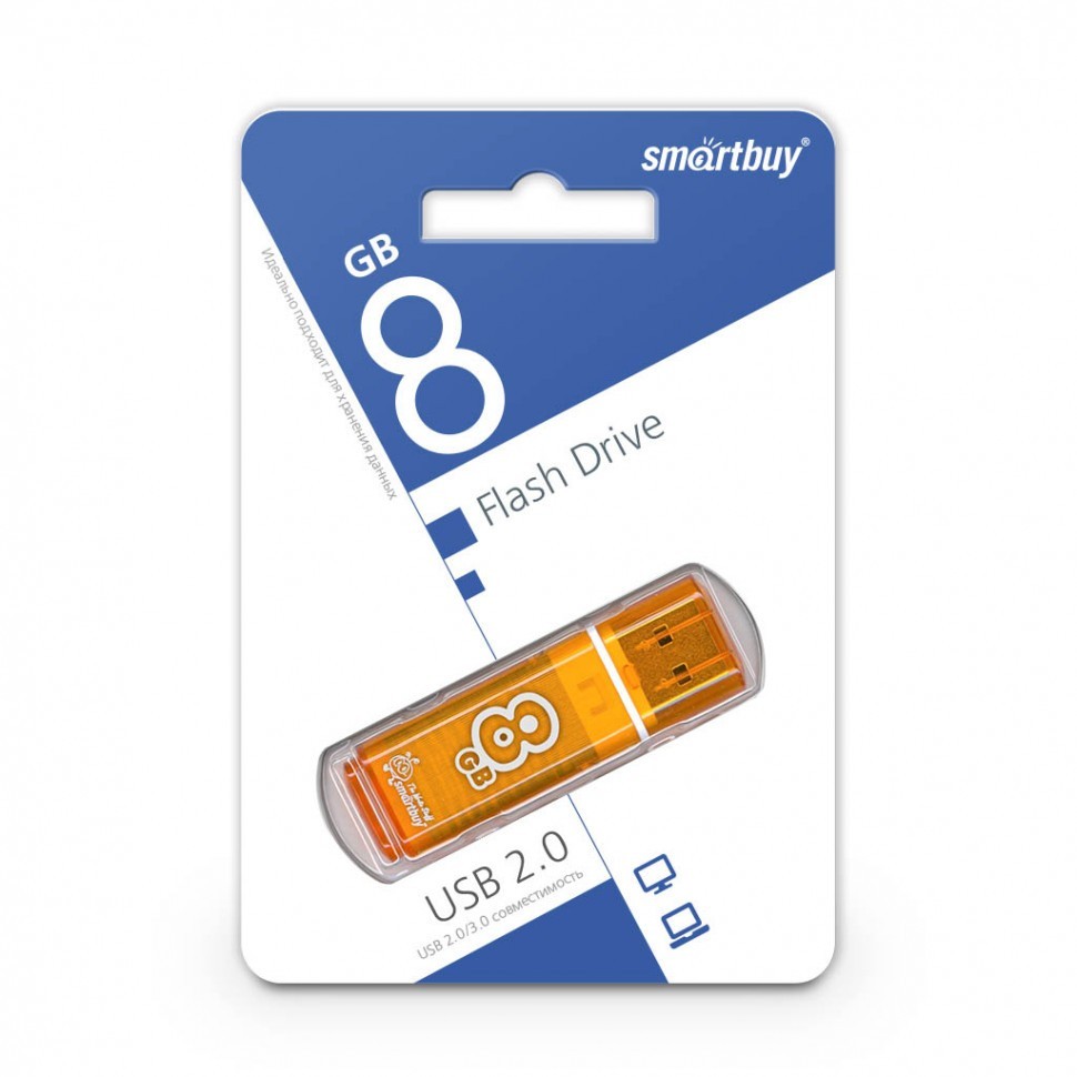 USB флеш накопитель Smartbuy 8GB Glossy Orange (SB8GBGS-Or)